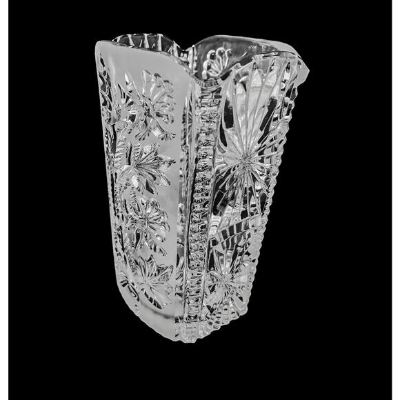 Vase Clear Pressed Glass Frosted Starburst Flower 6.5" Home Decor Vintage - Picture 10 of 15